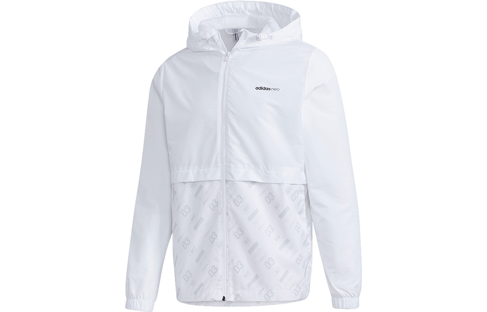 adidas BRLV WB 2 Logo Printed Windbreaker Jacket - White GK1512