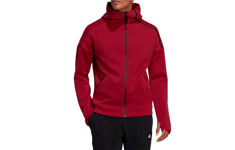 adidas Brown-Red Training Hoodie Jacket - Sporty and Comfortable GT2508