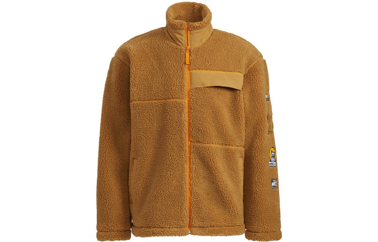 adidas Brown Casual Windproof Track Jacket for Couples HG9028