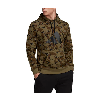 adidas Brown Comfort Camo Print Hoodie Pullover Long Sleeve H44163