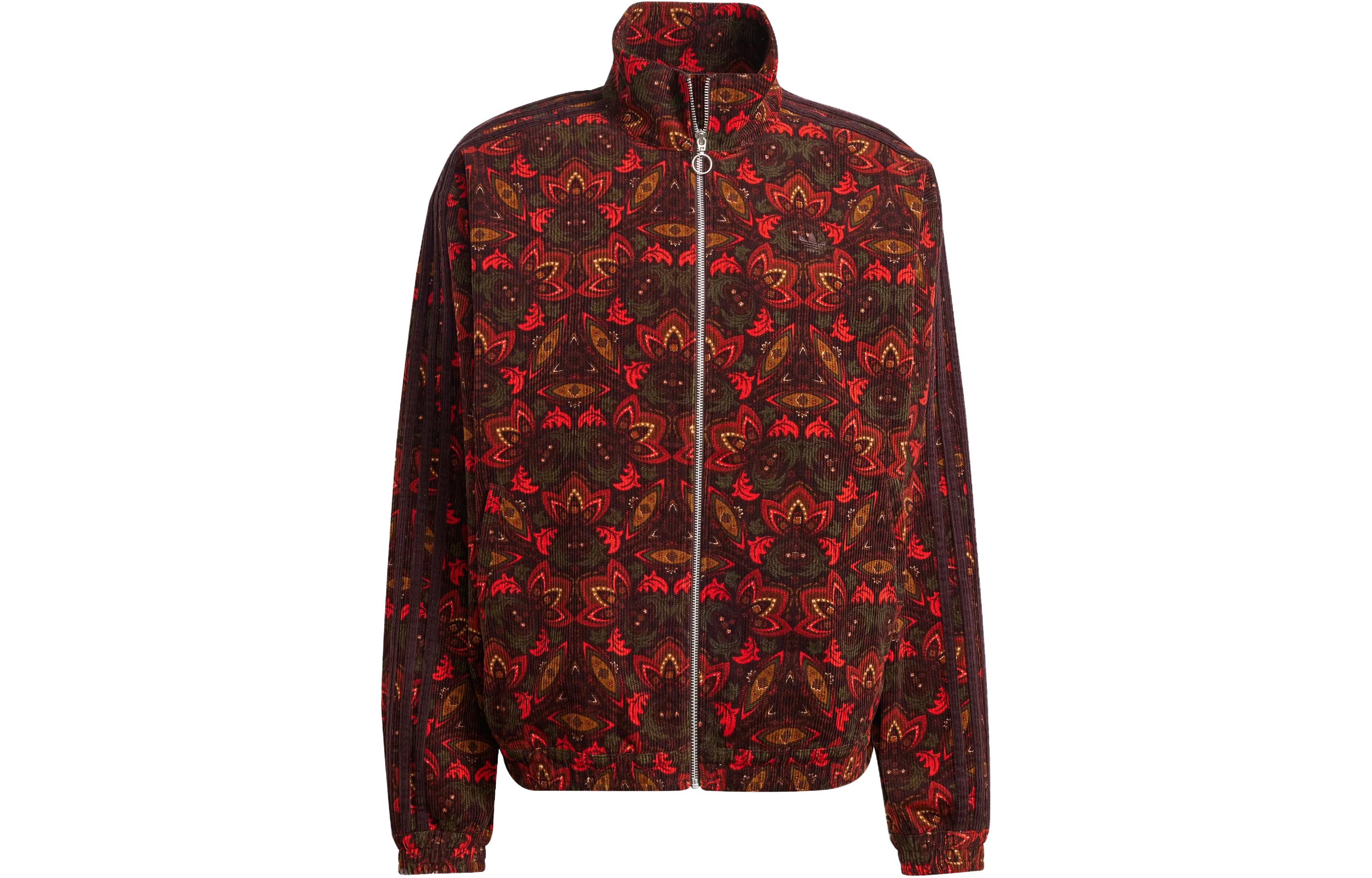 adidas Brown Full-Print Zip-Up Jacket Japanese Edition IS5275-JAPAN