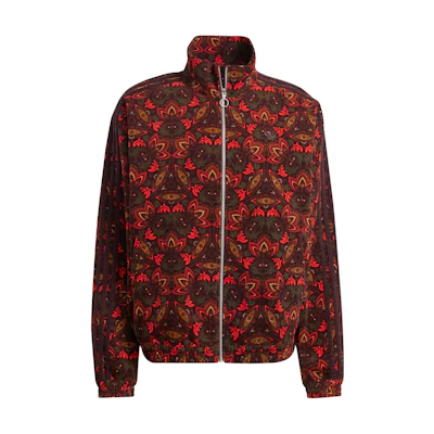 adidas Brown Full-Print Zip-Up Jacket Japanese Edition IS5275-JAPAN