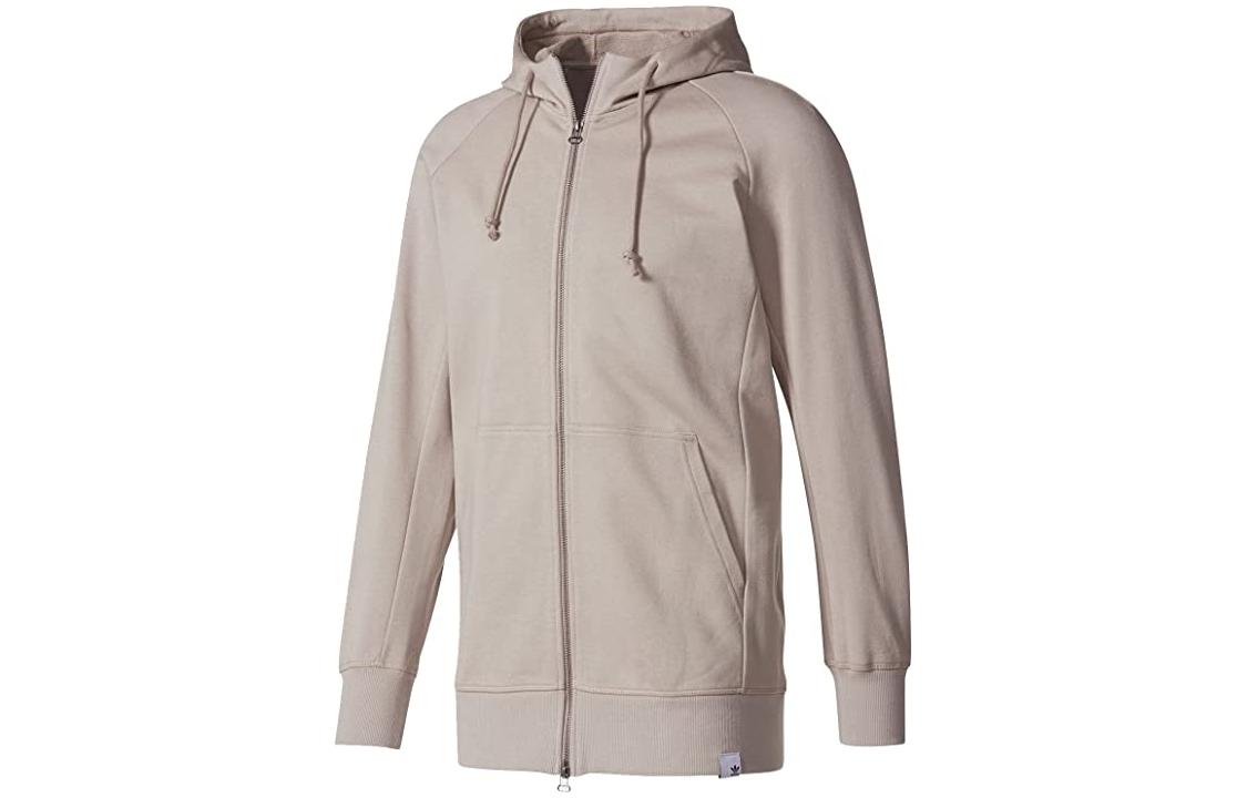 adidas Brown Full-Zip Hoodie Jacket CD8521-Grey