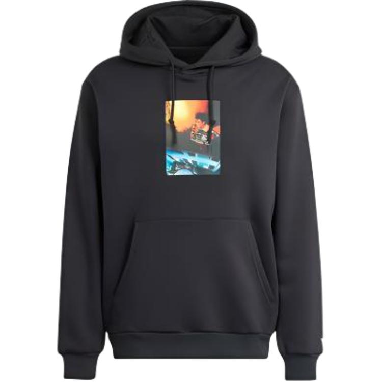 adidas Brown Hoodie with Graphic Print Long Sleeve IS0174
