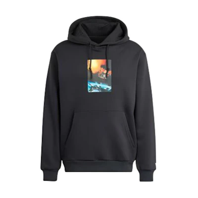 adidas Brown Hoodie with Graphic Print Long Sleeve IS0174