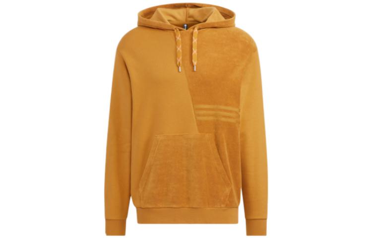 adidas Brown Kangaroo Pocket Drawstring Hoodie Unisex HN4730