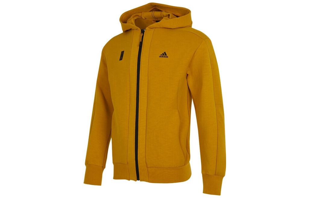 adidas Brown Letter Print Windbreaker Jacket with Hood H39341