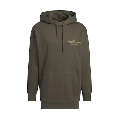 adidas Brown Oversized Pocket Letter Hoodie Long Sleeve Casual Sweatshirt IB2736