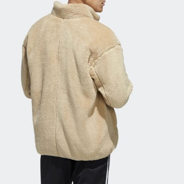 adidas Brown Solid Color Casual Sport Warm Stand Collar Jacket GL7418 圖 5