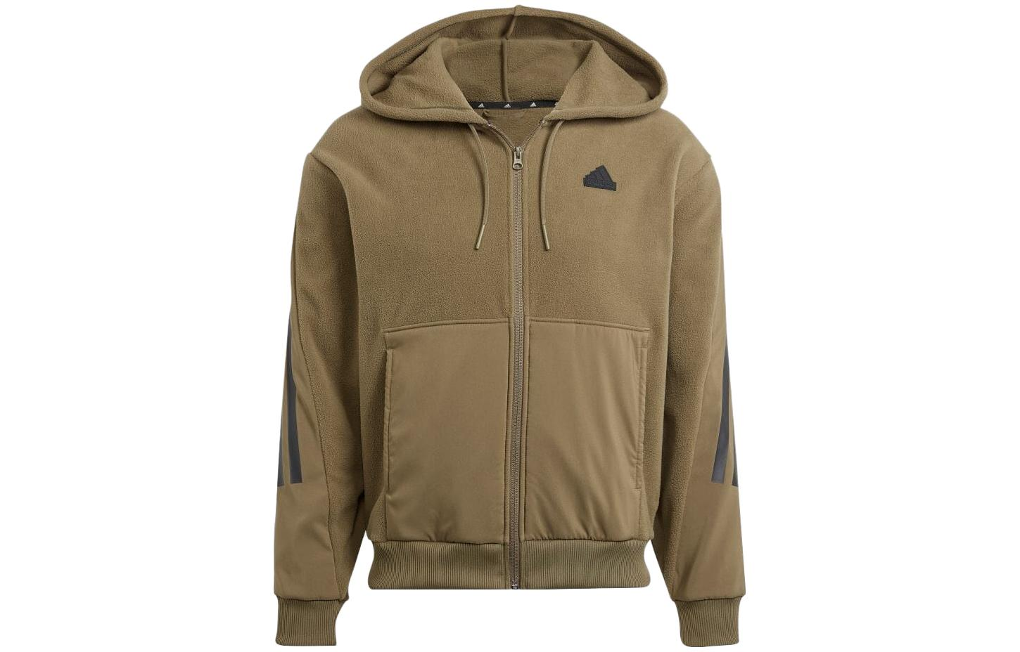 adidas Brown Solid Color Full-Zip Hoodie Jacket (Japan Edition) IJ8861-JAPAN