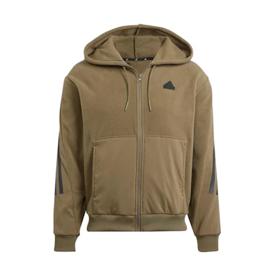 adidas Brown Solid Color Full-Zip Hoodie Jacket (Japan Edition) IJ8861-JAPAN