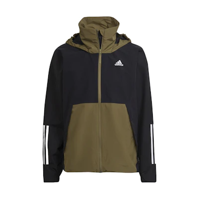 adidas BSC 3-Stripes Colorblock Hooded Jacket Olive Green H65774
