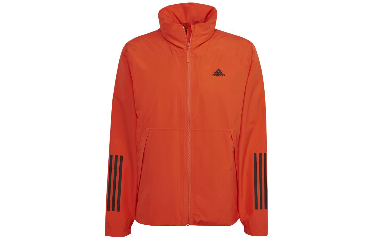 adidas BSC 3-Stripes RAINRDY Jacket Orange Hooded Windbreaker HG8681