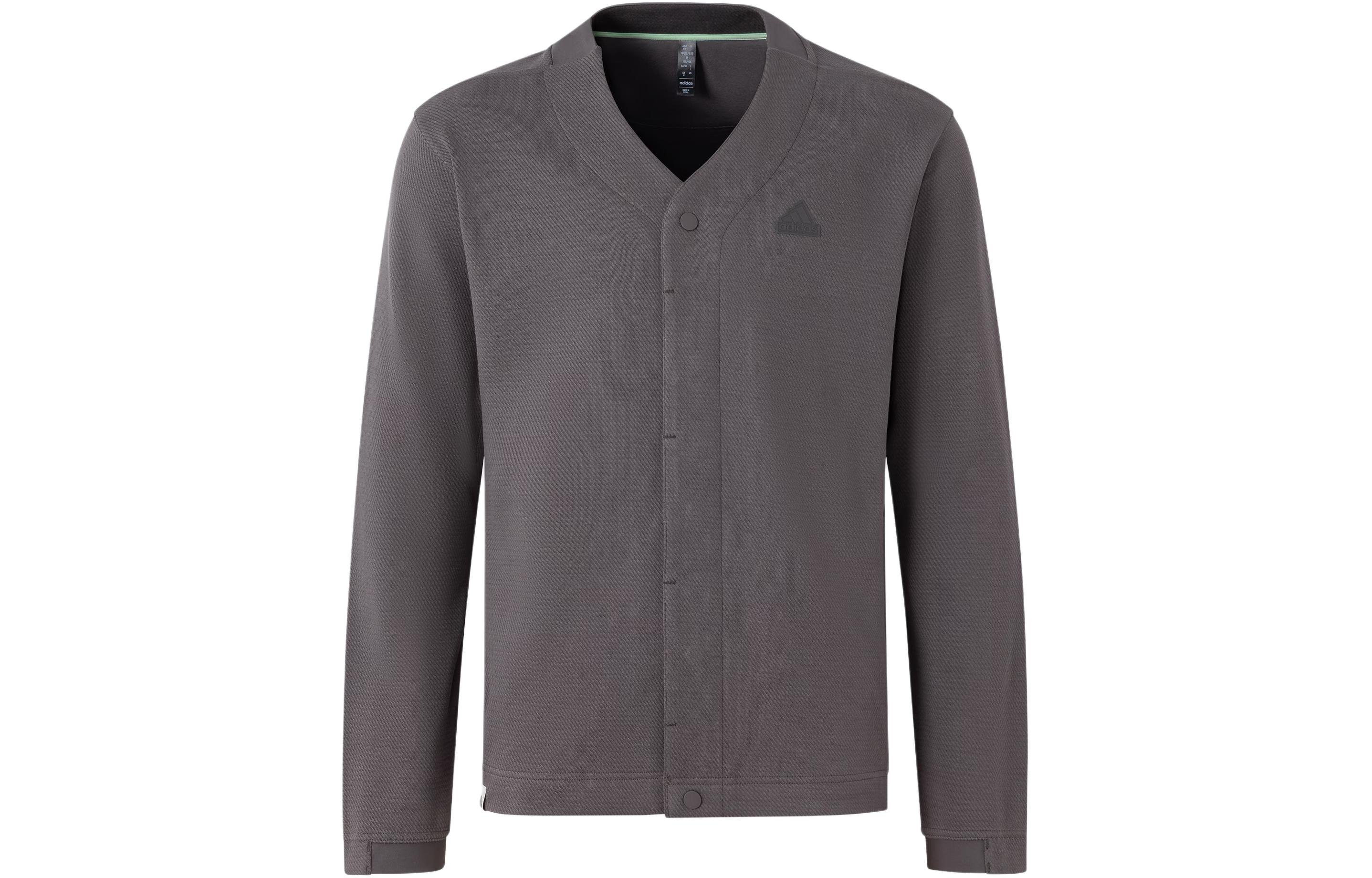 adidas Business Casual Knit Cardigan Jacket in Charcoal Grey JE8595