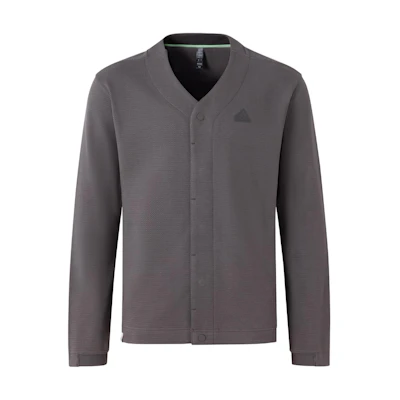 adidas Business Casual Knit Cardigan Jacket in Charcoal Grey JE8595