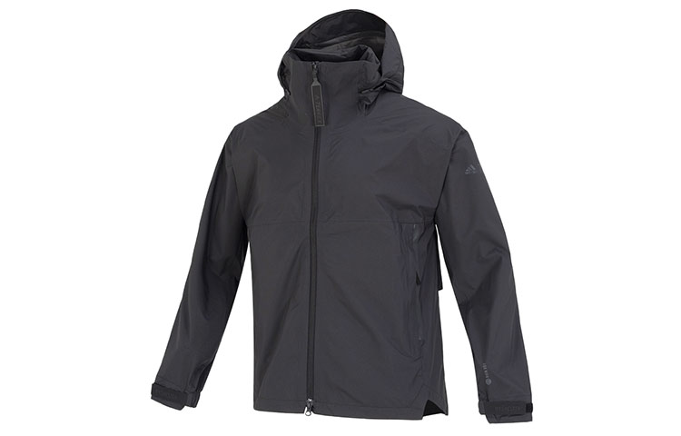 adidas C MYSHELTER RRL Striped Logo Zip Detachable Hood Jacket Unisex Black HG6039