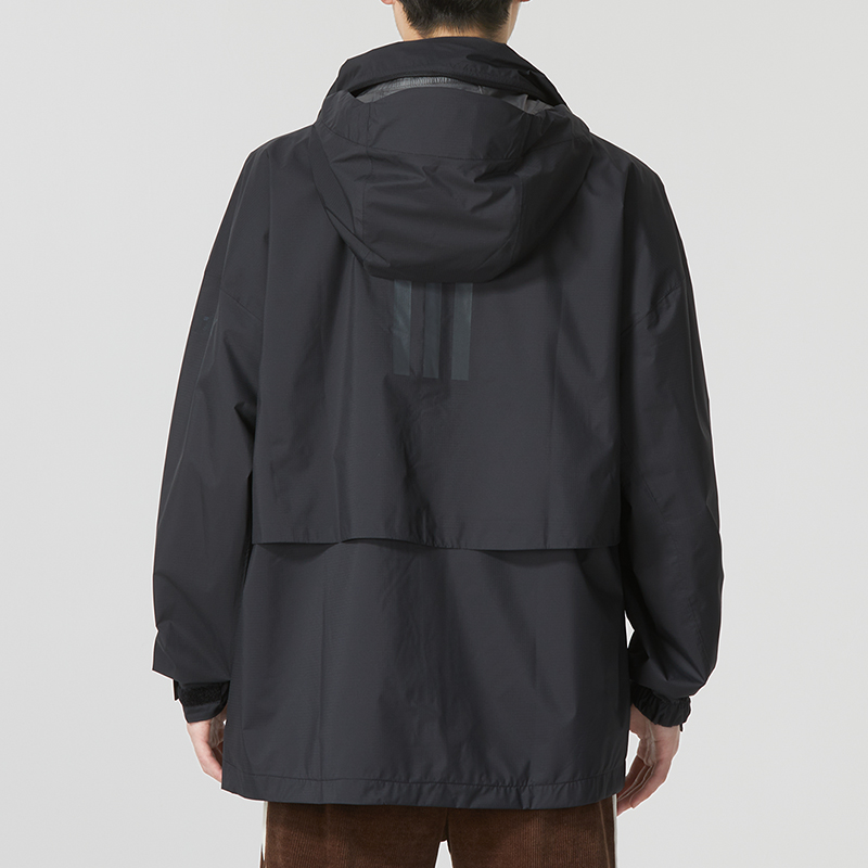 Purchase adidas C MYSHELTER RRL Striped Logo Zip Detachable Hood Jacket Unisex Black HG6039