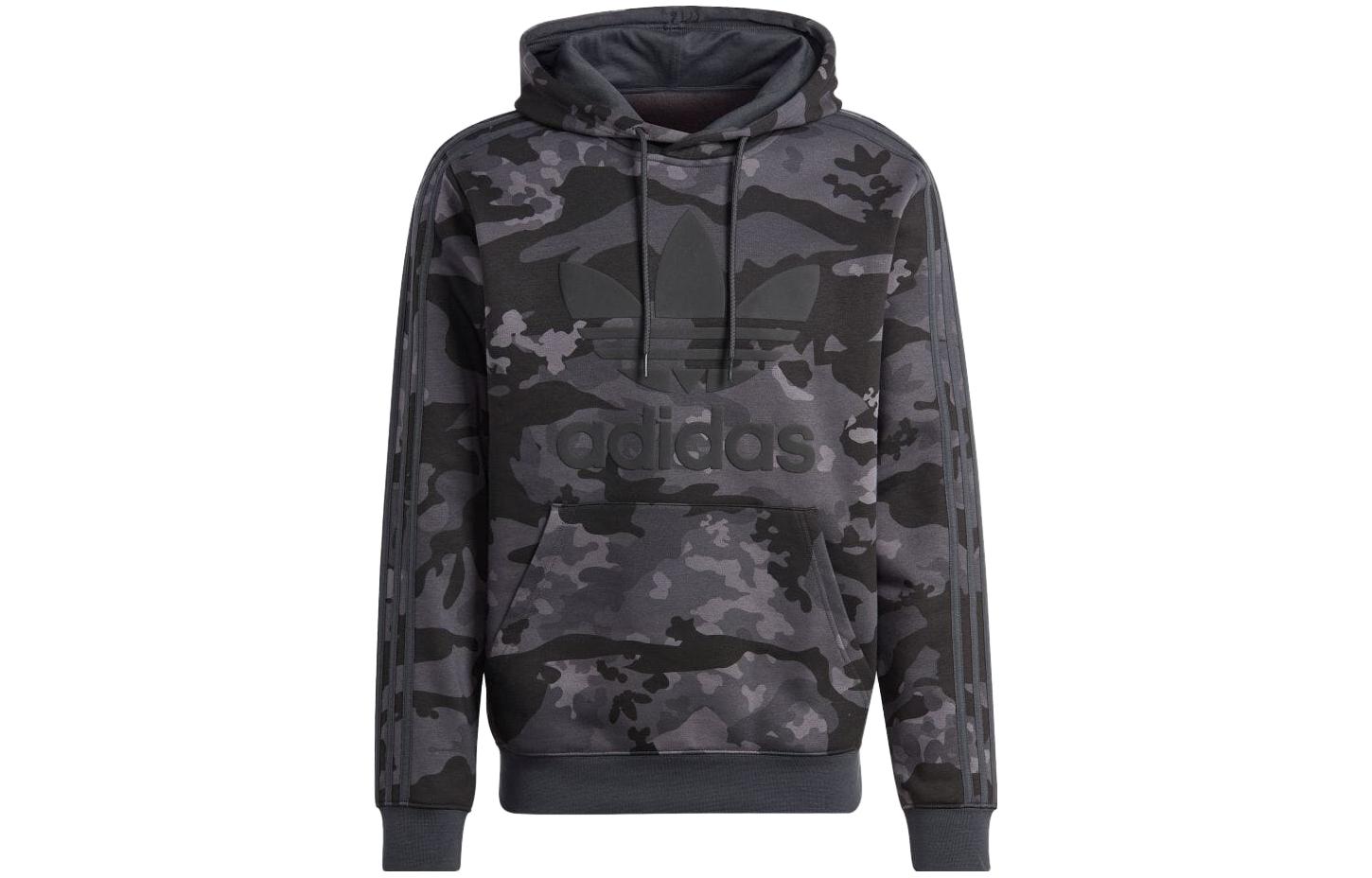 adidas Camo AOP Originals Camouflage Logo Hoodie Japanese Edition - Dark Gray IK3542-JAPAN