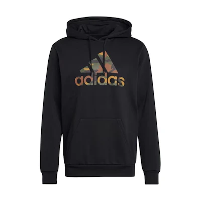 adidas Camo Graphic Hoodie Adjustable Hood Black IW2678