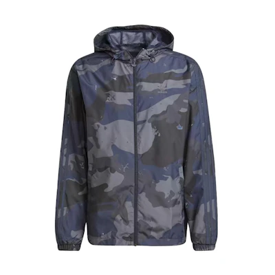 adidas Camo Graphic Windbreaker Black Camouflage Full-Zip Jacket H13460