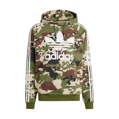 adidas Camo Hoodie Alphabet Logo All-Over Print Pullover - Wild Pine Green () IS0209