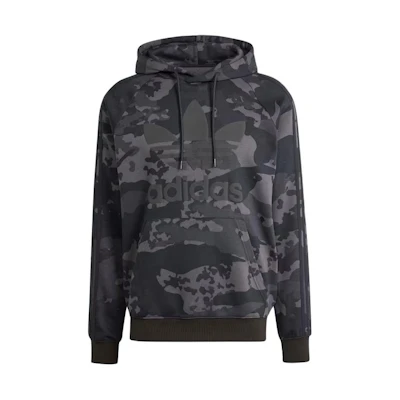 adidas Camo Hoodie Black Pullover Long Sleeve Casual Sweatshirt IS2898