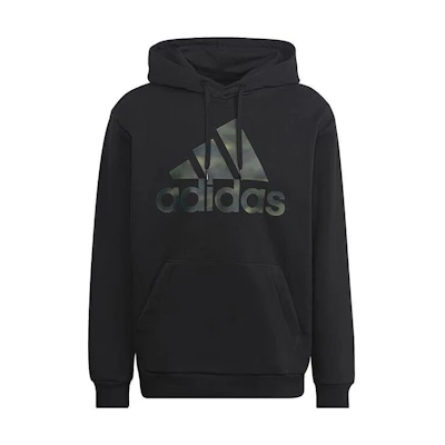 adidas Camo Hoodie Black with Large Logo and Minimalist Design HL6933