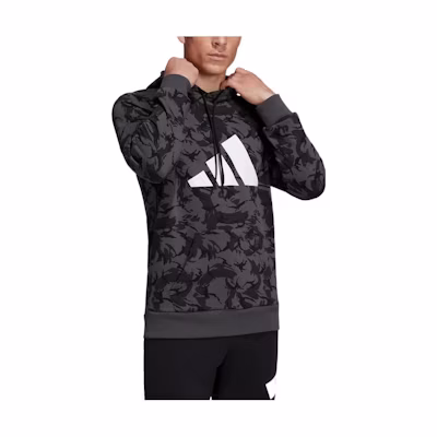 adidas Camo Logo Print Hoodie - Dark Gray H44162