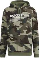 adidas Camo Logo Pullover Hoodie Olive Green H45226 adidas Camo Logo Pullover Hoodie Olive Green H45226