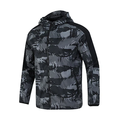 adidas Camouflage Black Athletic Hooded Running Jacket H40232
