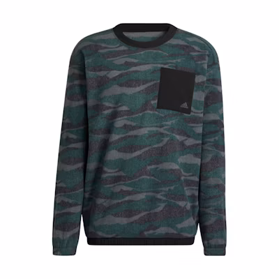 adidas Camouflage Logo Print Crewneck Sweatshirt Dark Green HF6523