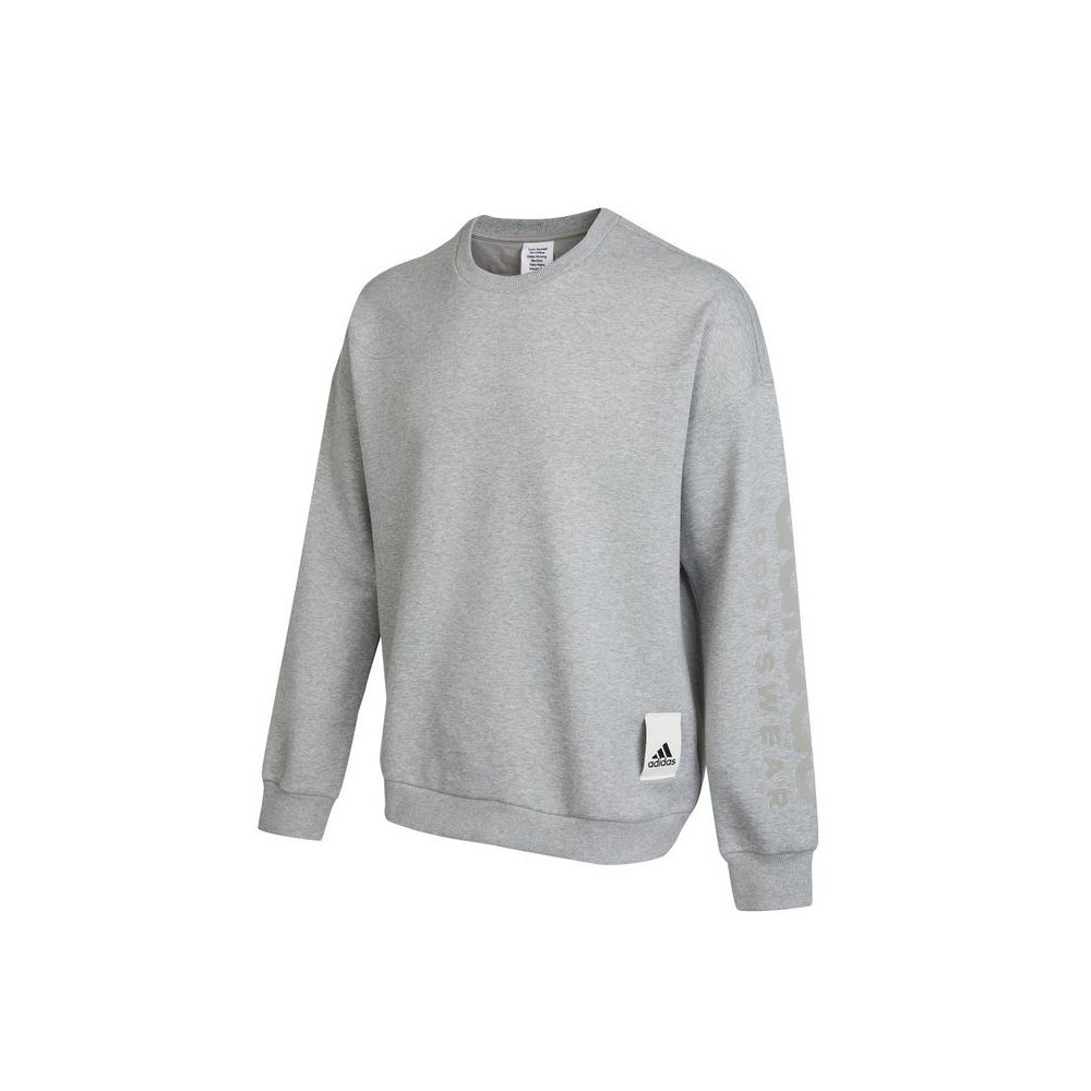 adidas CAPS SWT Knit Pullover Crewneck Sweatshirt - Gray IA9365