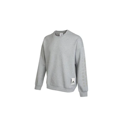 adidas CAPS SWT Knit Pullover Crewneck Sweatshirt - Gray IA9365