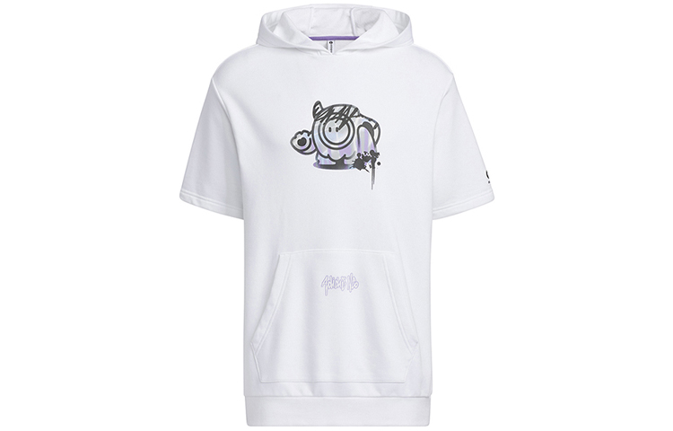 adidas Cartoon Hand-Drawn Graphic Print Sweatshirt Unisex White IA6787
