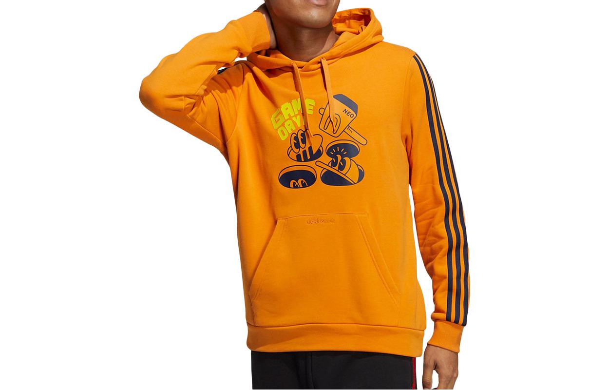 adidas Cartoon Letter Print Striped Sweatshirt - Yellow HA2250