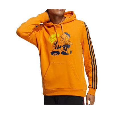adidas Cartoon Letter Print Striped Sweatshirt - Yellow HA2250
