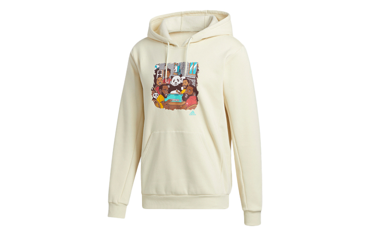 adidas Cartoon Panda Graphic Hoodie - Off-White GN8019