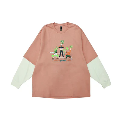 adidas Cartoon Print 2-in-1 Graphic Pullover Sweatshirt Orange Unisex IS2794