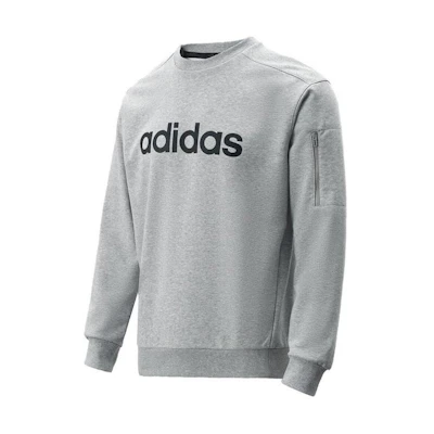adidas Casual Comfortable Pullover Sweatshirt Grey JJ0421