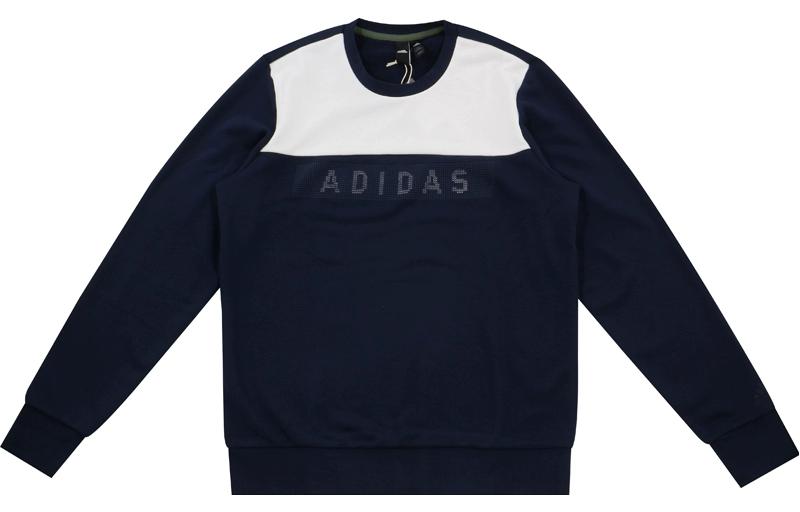 adidas Casual Crewneck Long Sleeve Sweatshirt - Navy Blue DM5253