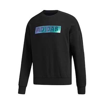 adidas Casual Crewneck Pullover Knit Sweatshirt Black FM9426