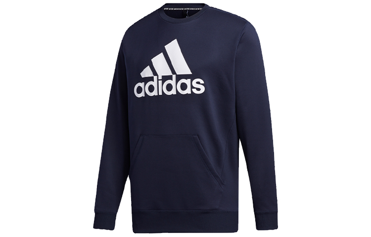 adidas Casual Crewneck Pullover Sweatshirt Navy Blue GE0400