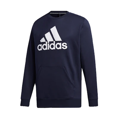 adidas Casual Crewneck Pullover Sweatshirt Navy Blue GE0400