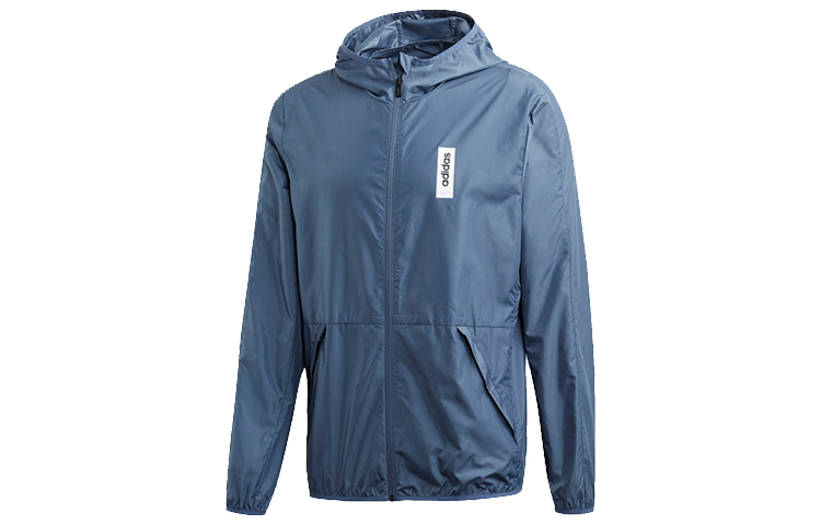 adidas Casual Hooded Windbreaker Jacket Blue EI5587