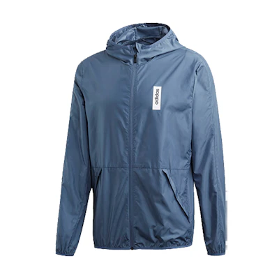 adidas Casual Hooded Windbreaker Jacket Blue EI5587