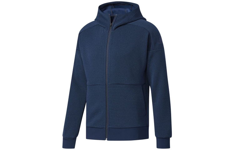 adidas Casual Knit Hooded Jacket Blue CD2872