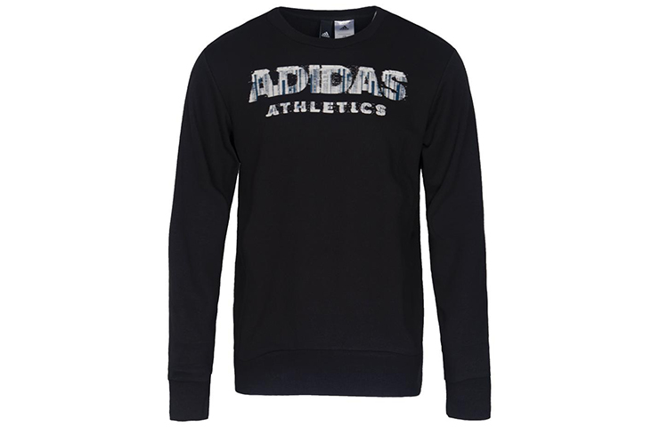 adidas Casual Knit Pullover Crewneck Sweatshirt Black CD9314