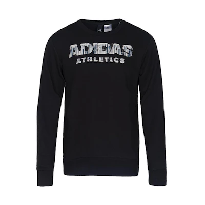 adidas Casual Knit Pullover Crewneck Sweatshirt Black CD9314