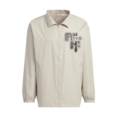 adidas Casual Letter Print High Collar Jacket Khaki IK5160