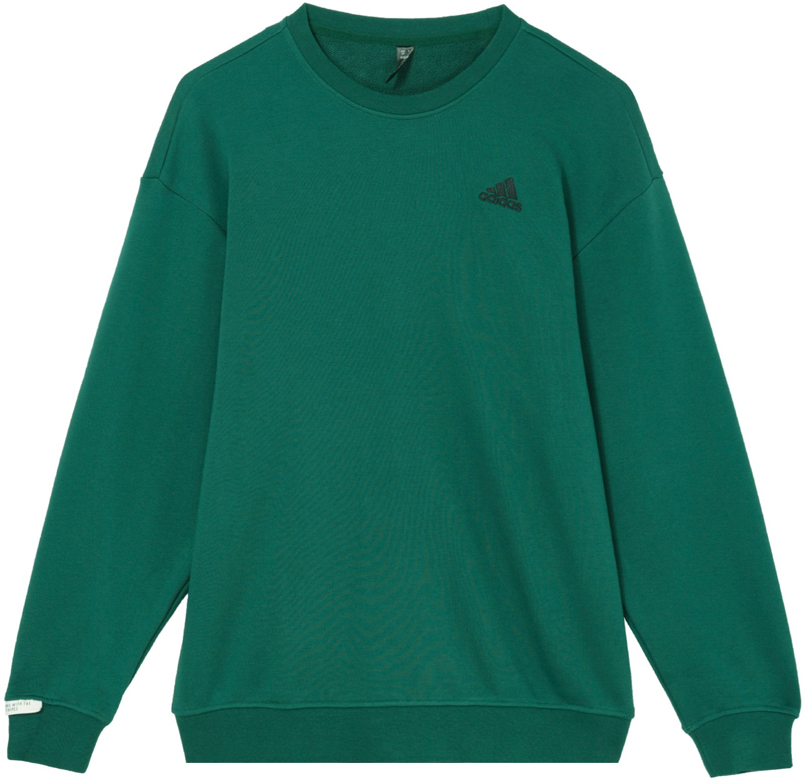 adidas-casual-logo-crewneck-oversized-pullover-sweatshirt-unisex-forest-green-jm-9109